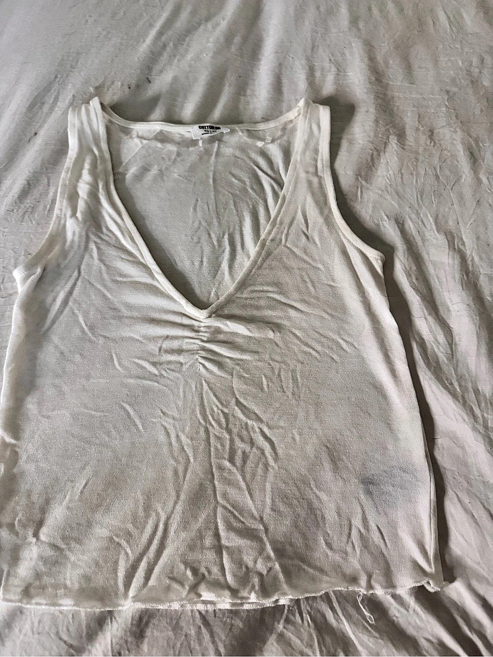 XS White Cotton On V-Neck Tank Top